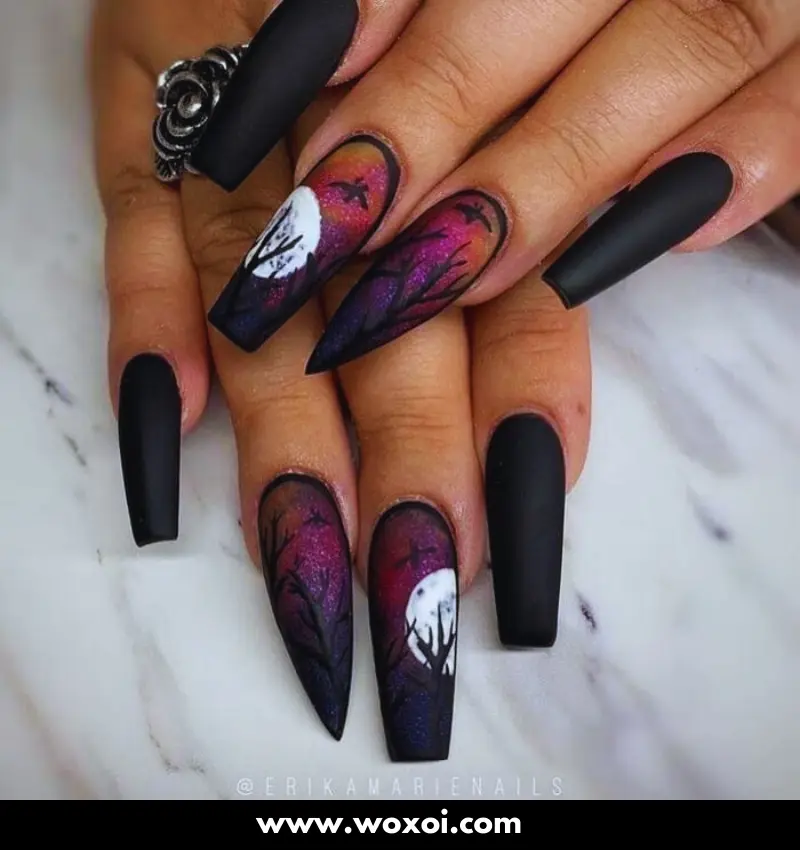 Black Halloween Nails