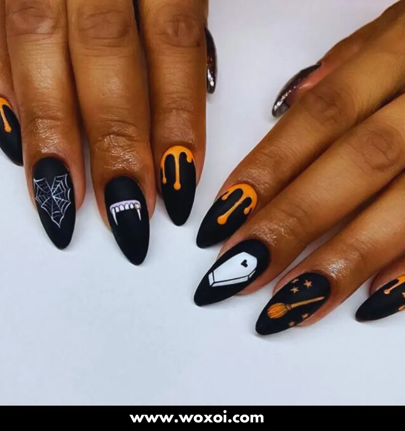 Black Halloween Nails