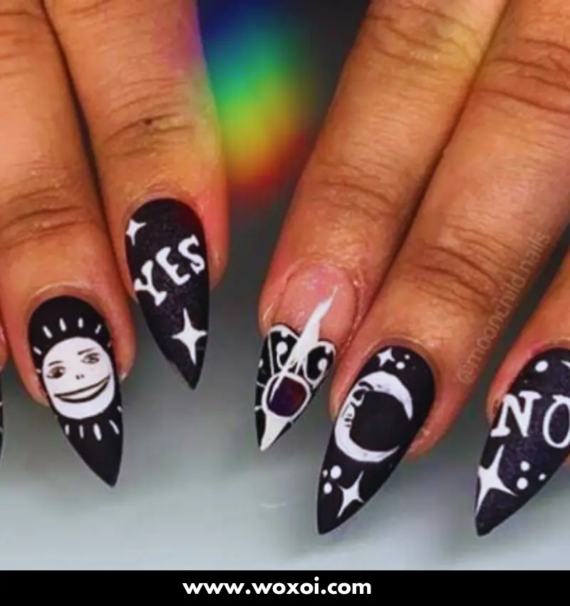 Black Halloween Nails