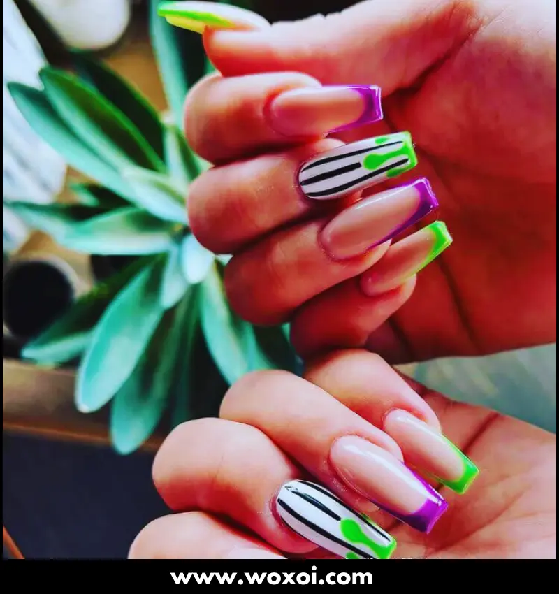 Beetlejuice Nail Design