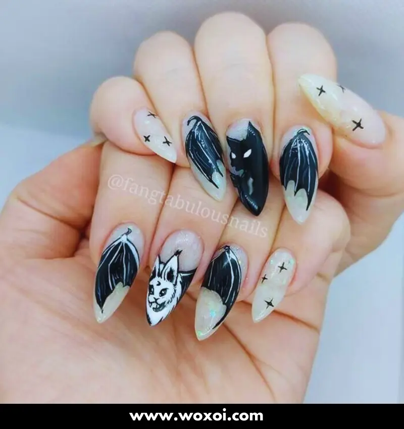 Black Halloween Nails