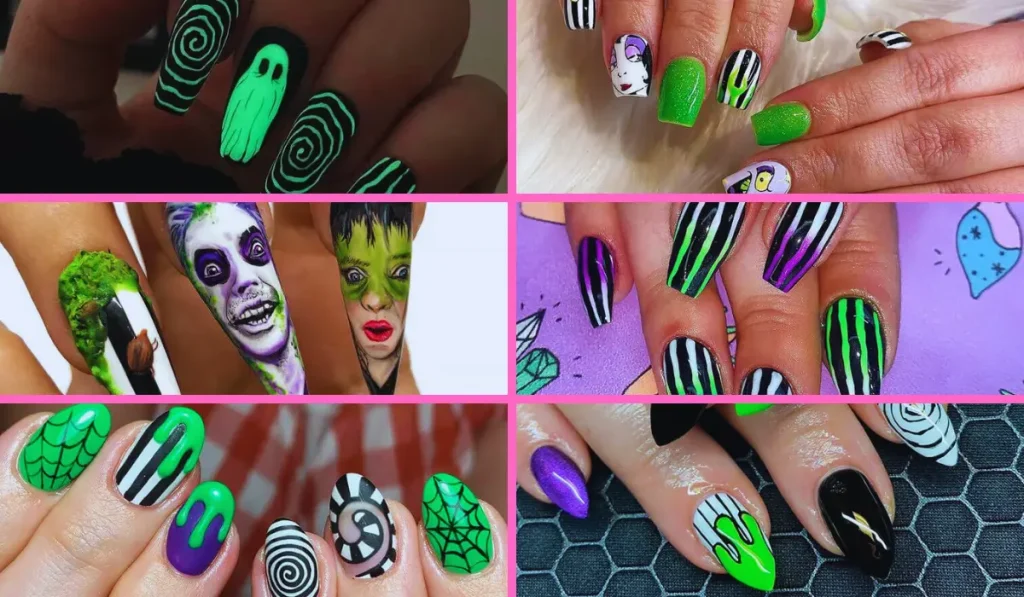 Beetlejuice Nail Design Ideas